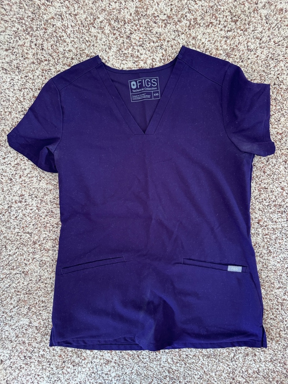 FIGS V-Neck Scrub Top in Purple
